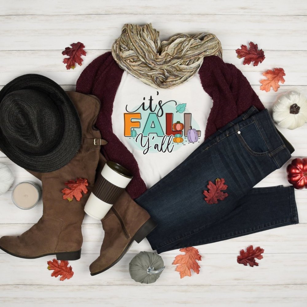 IT'S FALL Y'ALL POLYESTER GRAPHIC TEE